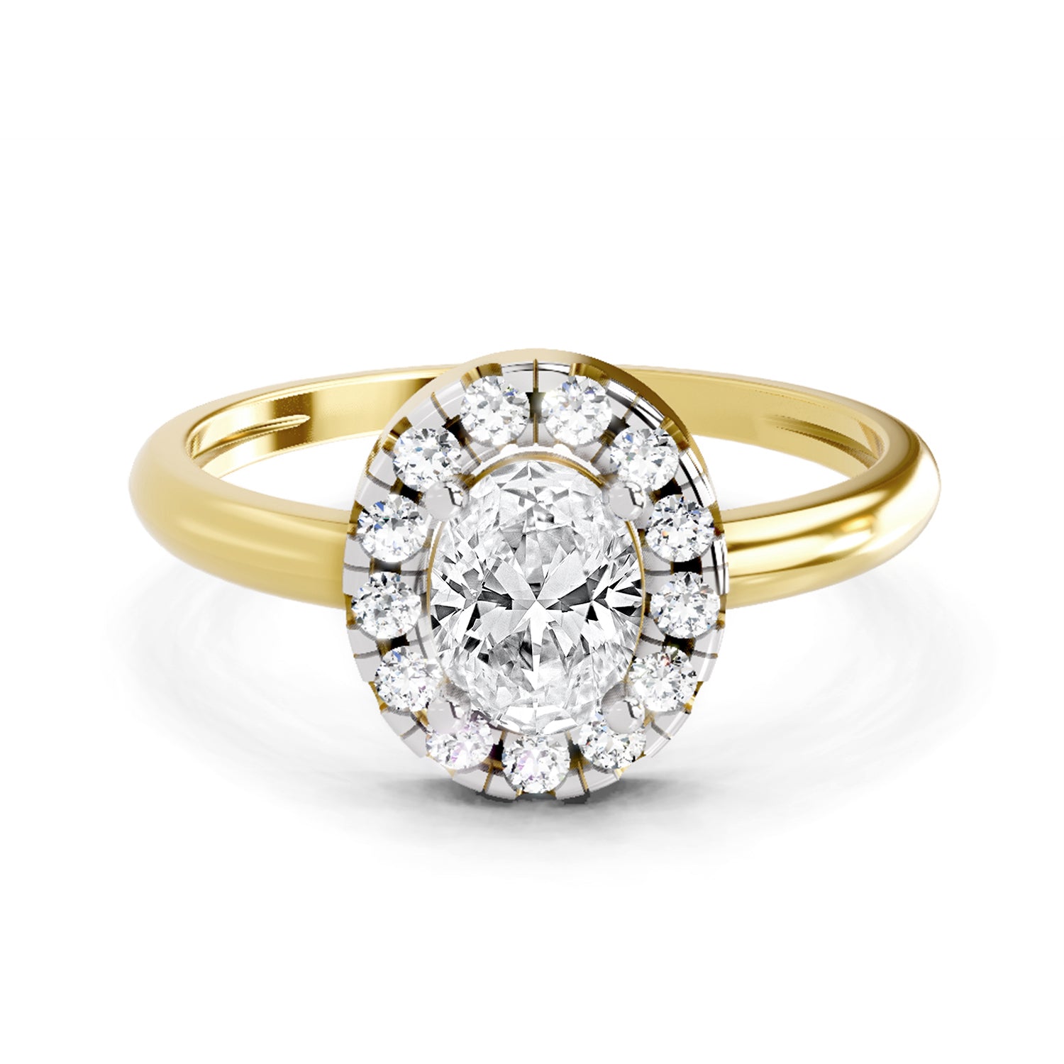 0.75 Oval Shape Diamond | 14K Yellow Gold