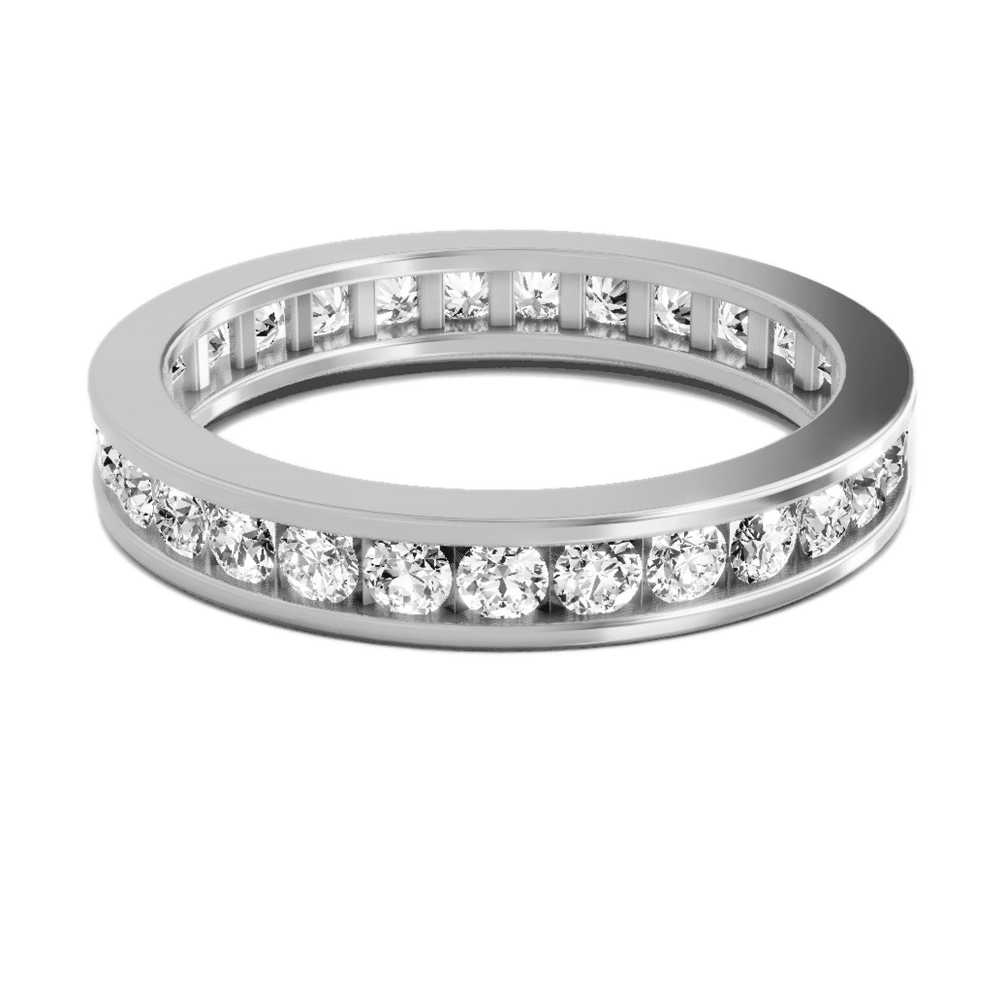 Eternity 1 Ct Round Shape Diamond | 14K White Gold