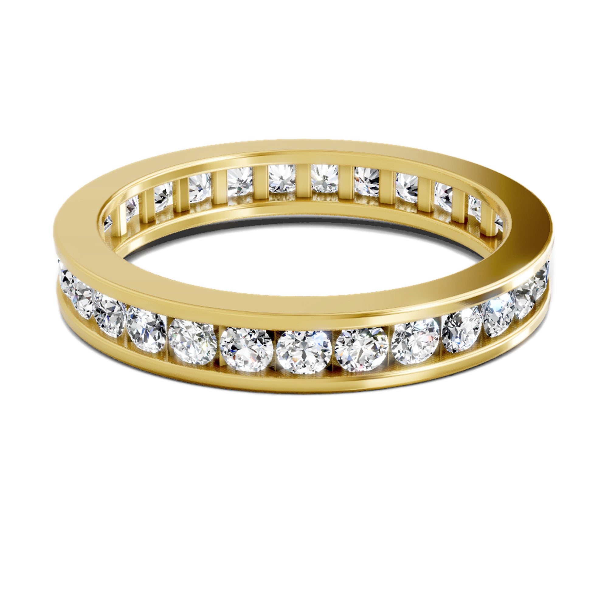 Eternity 1 Ct Round Shape Diamond | 14K Yellow Gold