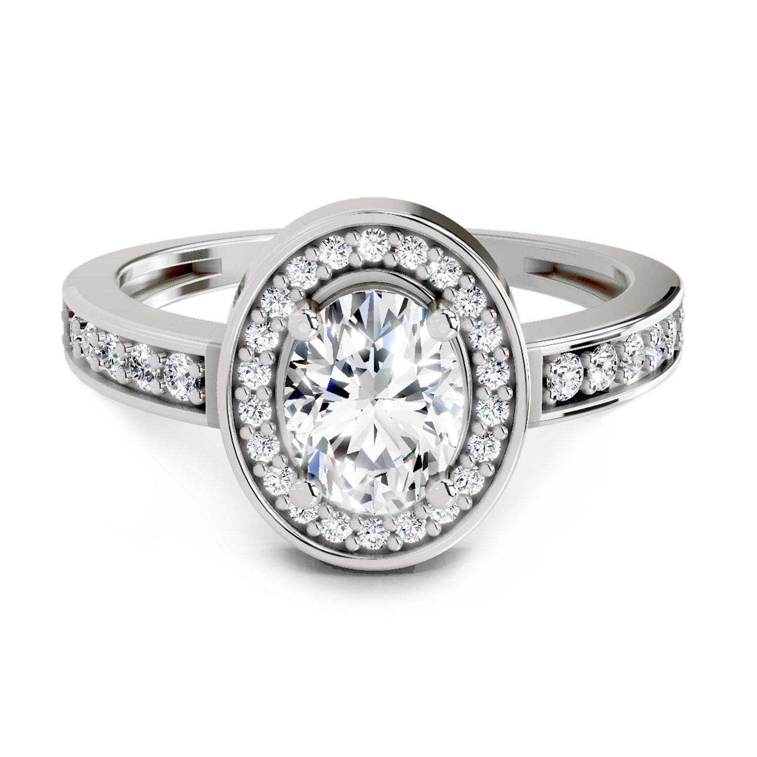 1.1 Ct Oval Ring |  14K White Gold