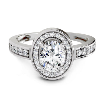 1.1 Ct Oval Ring |  14K White Gold