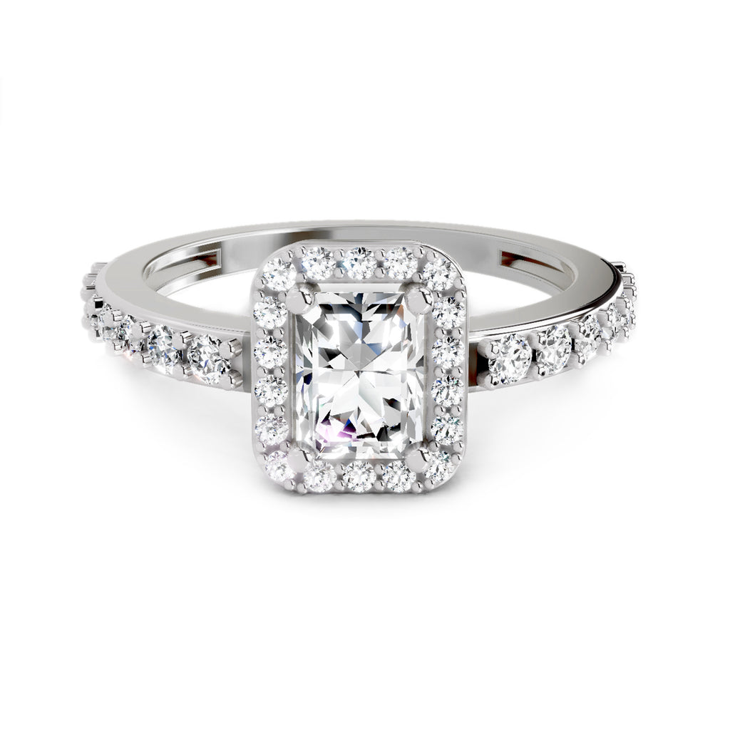 1.23 Ct Square Ring |  14K White Gold