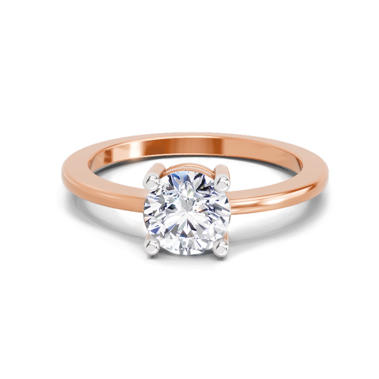 1 Ct Round Solitaire Ring |  14K Rose Gold