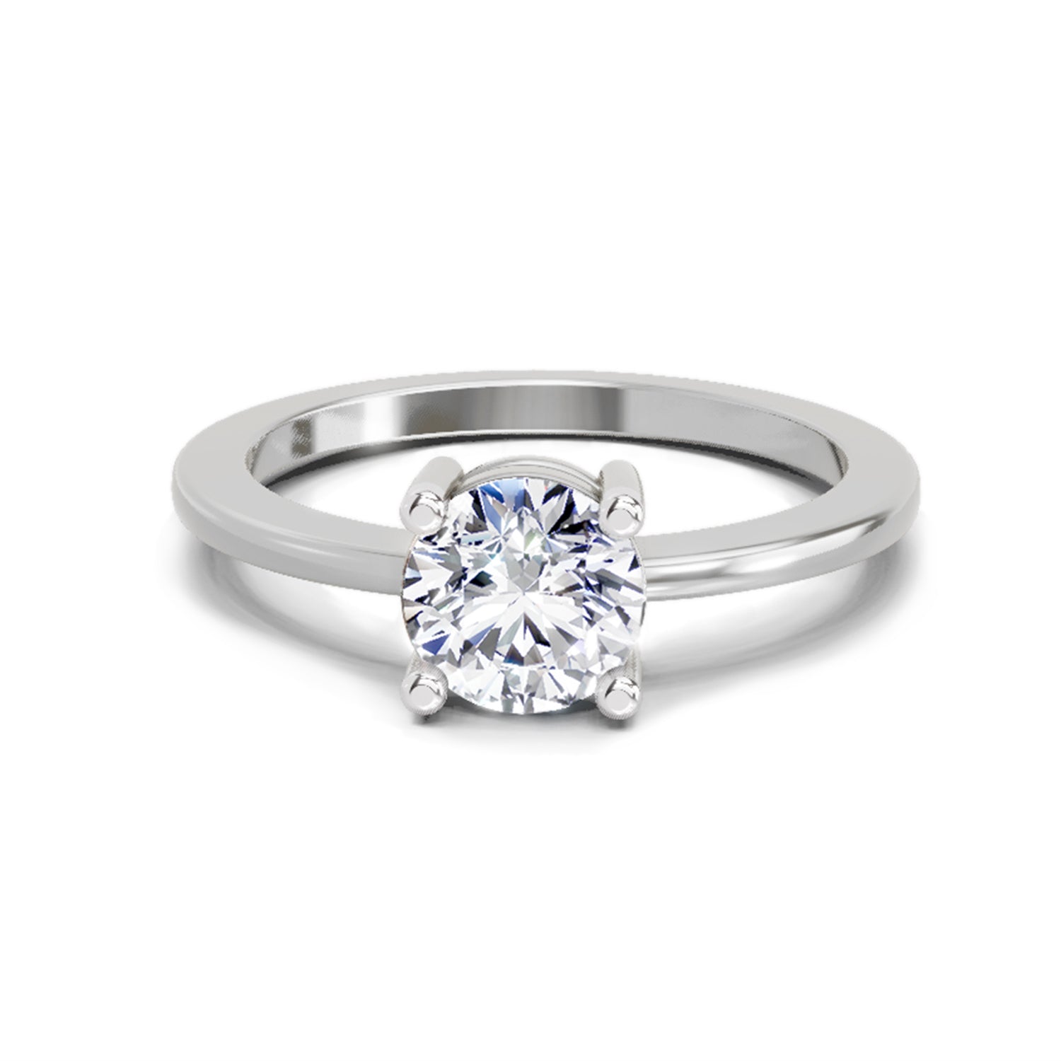 1 Ct Round Solitaire Ring |  14K White Gold