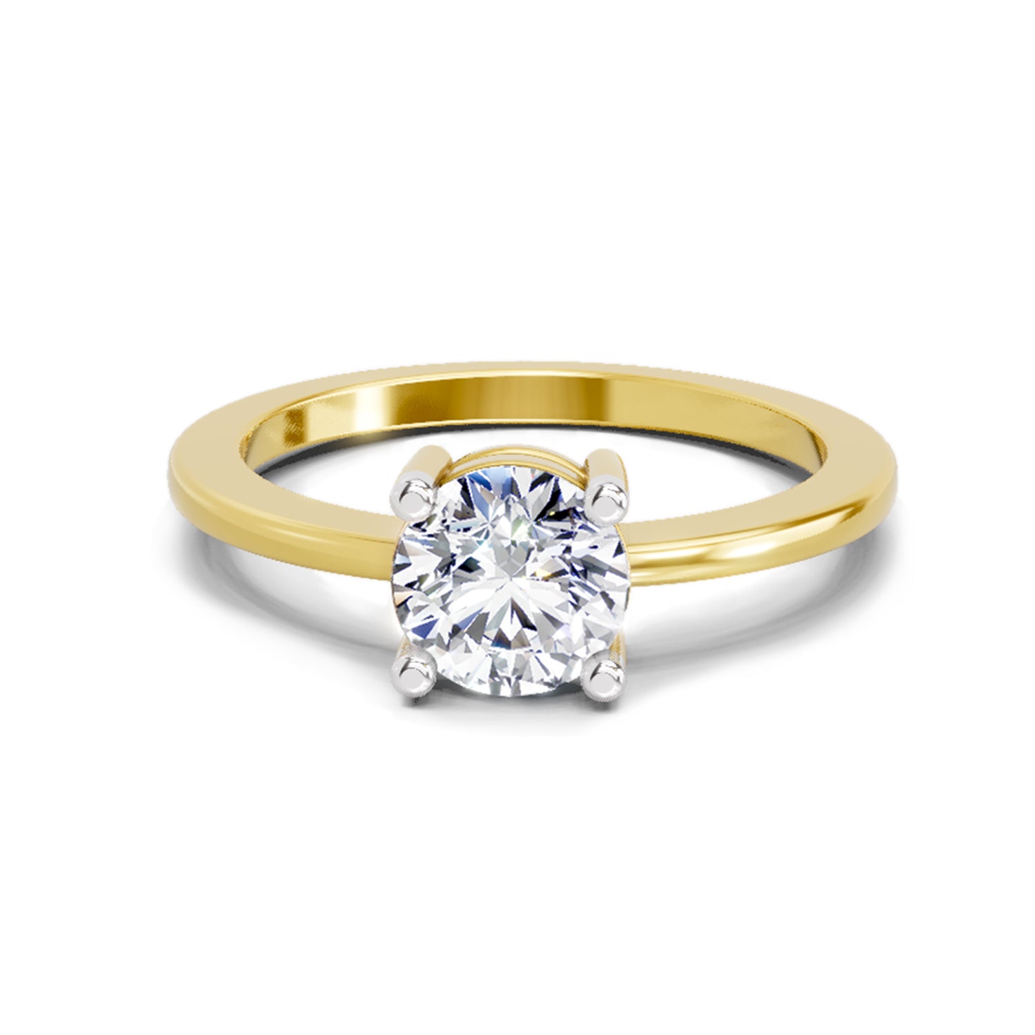 1 Ct Round Solitaire Ring |  14K Yellow Gold