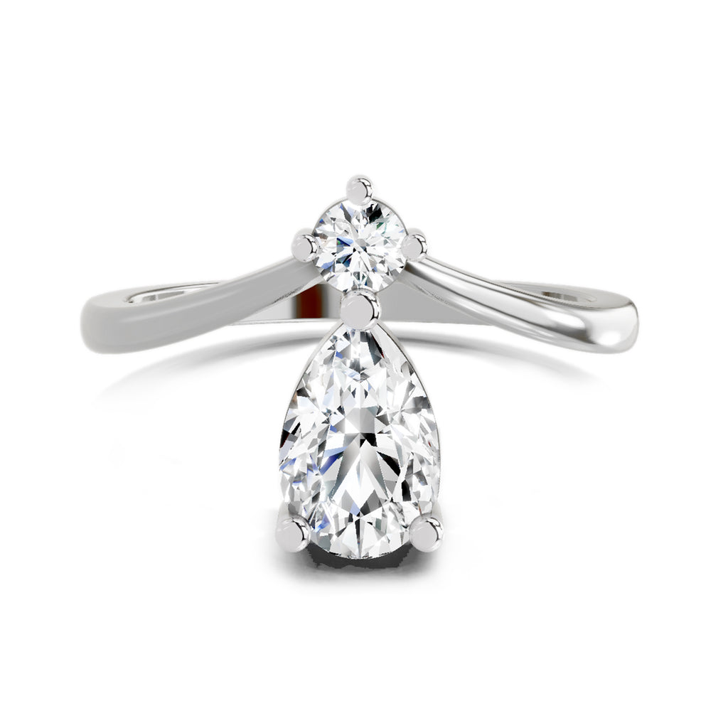 1.03 Ct Pear Ring |  14K White Gold