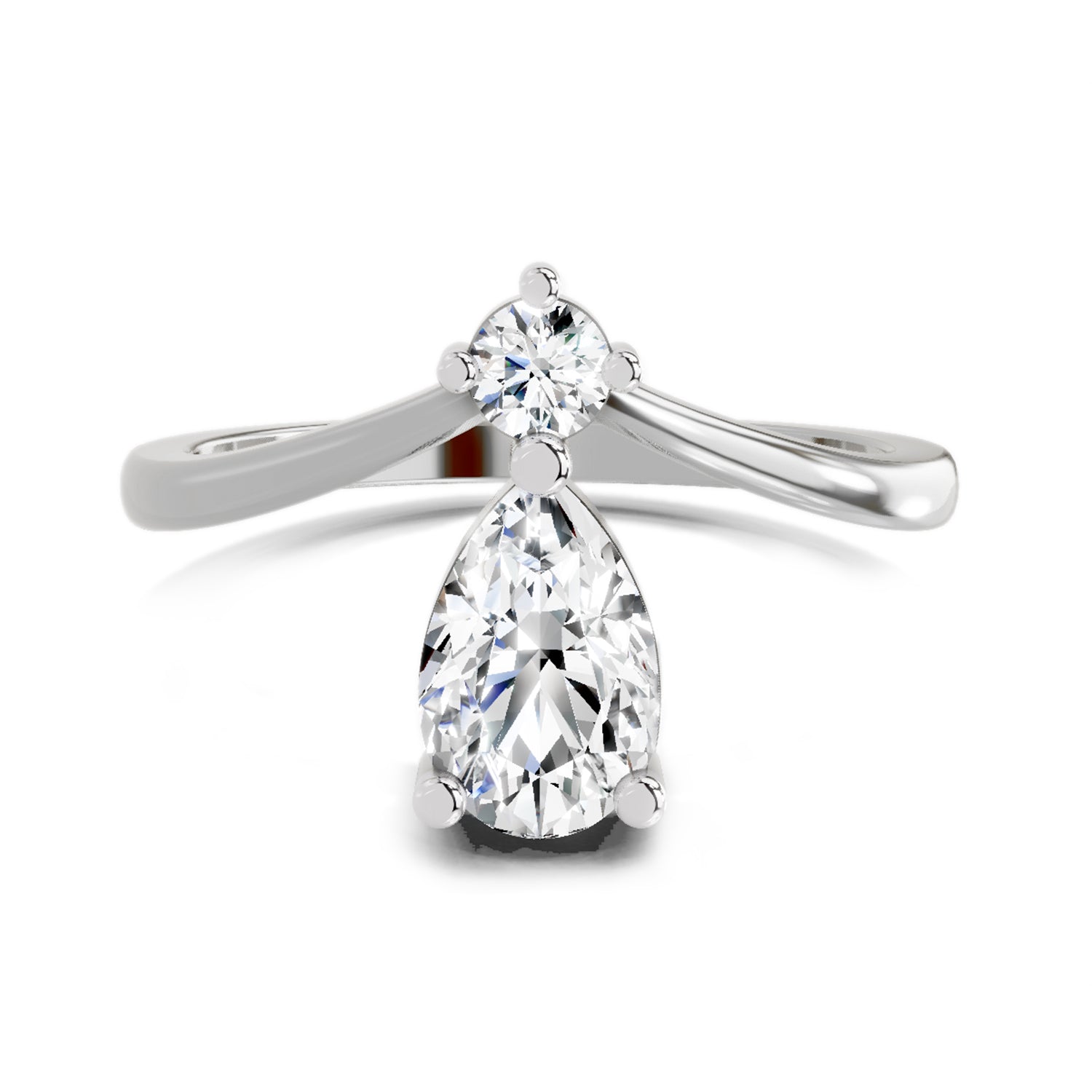 1.03 Ct Pear Ring |  14K White Gold