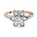 Floral Halo 0.84 Round Shape Diamond | 14K Rose Gold