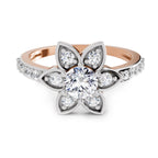 Floral Halo 0.84 Round Shape Diamond | 14K Rose Gold
