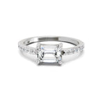 1.18 Ct Emerald Ring | 14K White Gold