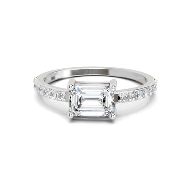 1.18 Ct Emerald Ring | 14K White Gold