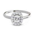 0.70 Cushion Shape Center Diamond Halo Ring | 14K White Gold