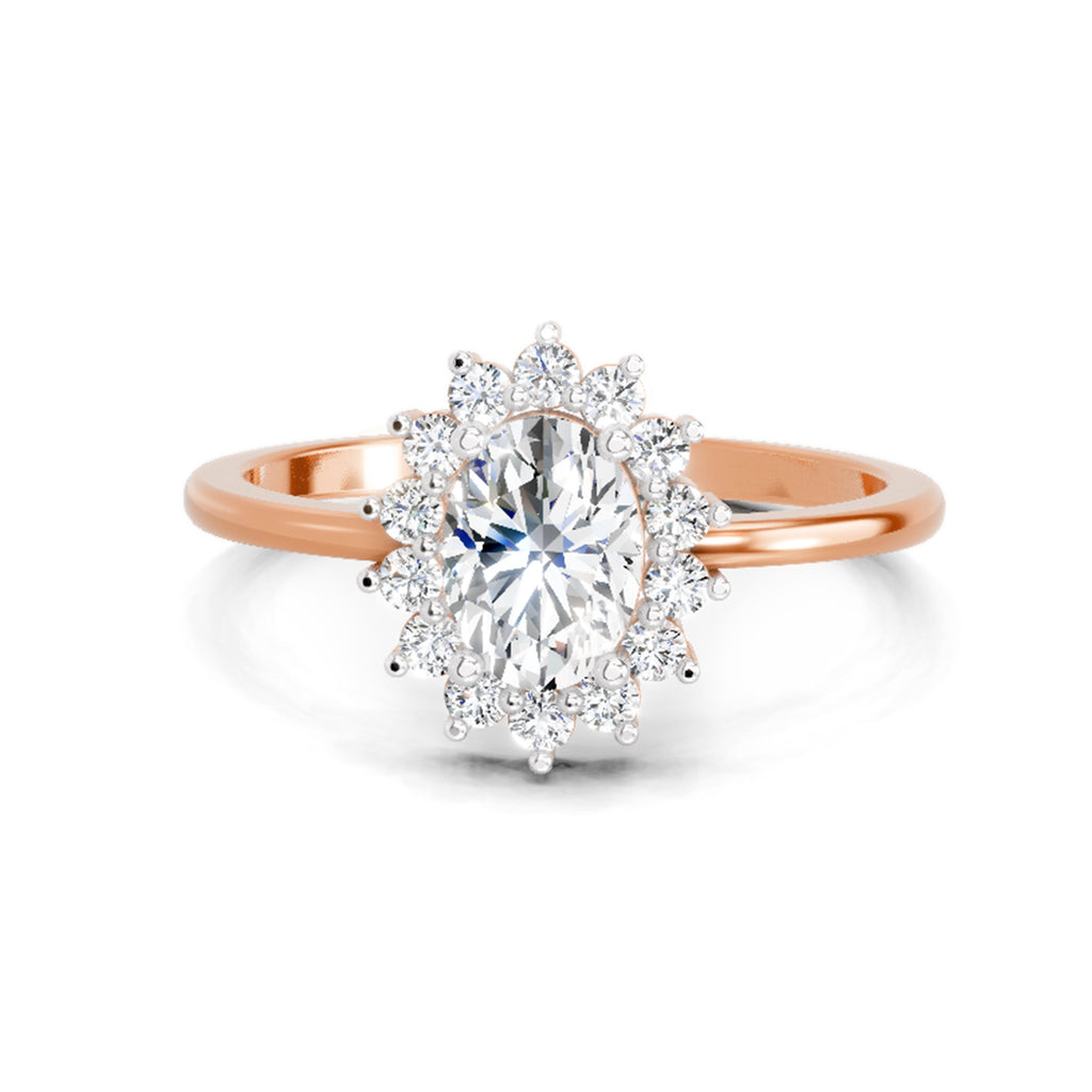 0.97 Ct Oval Ring | 14K Rose Gold