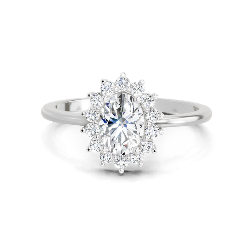 0.97 Ct Oval Ring | 14K White Gold