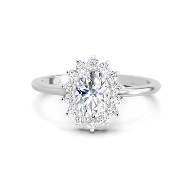 0.97 Ct Oval Ring | 14K White Gold