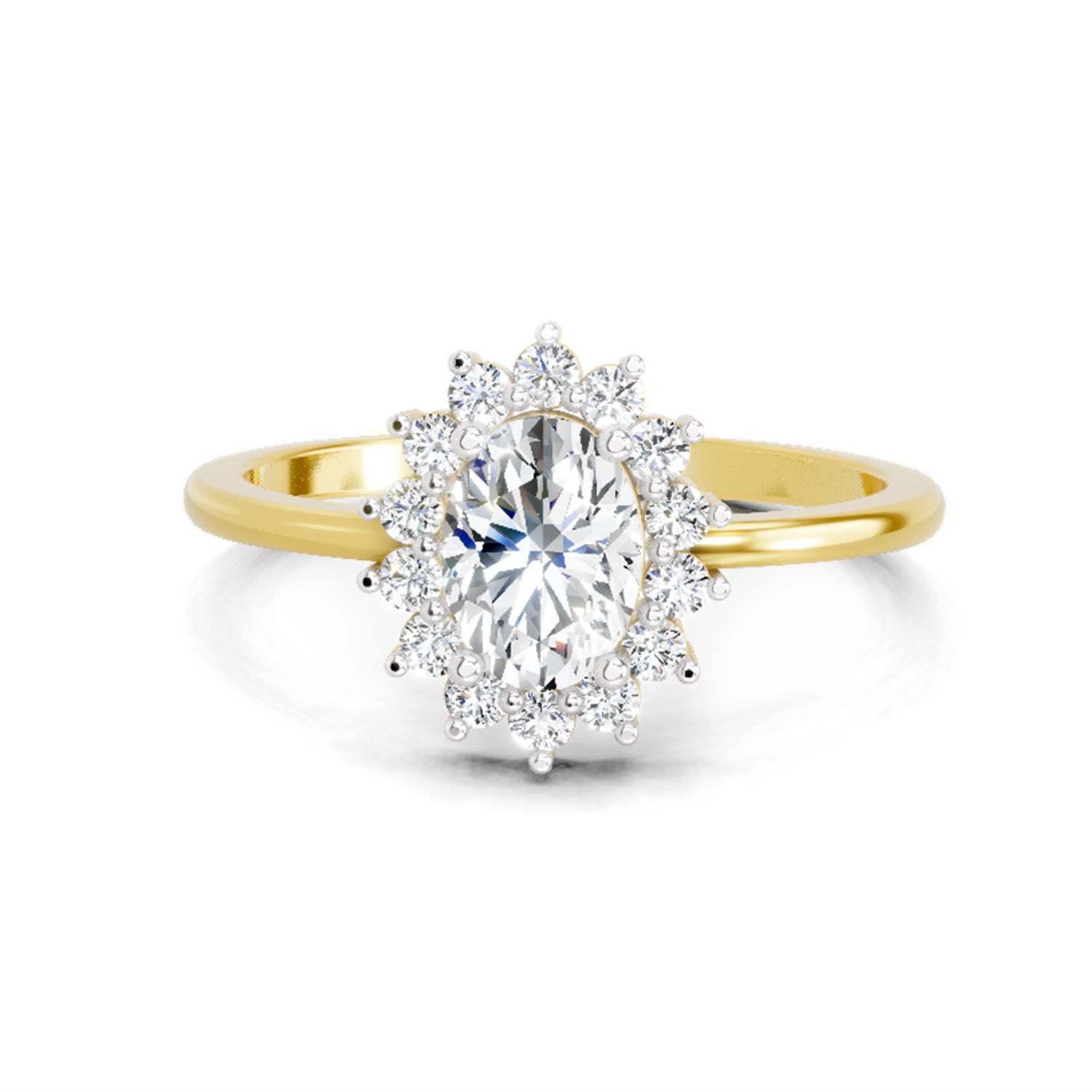 0.97 Ct Oval 14K Yellow Gold