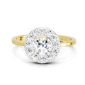 0.85 Ct Round Halo 14K Yellow Gold