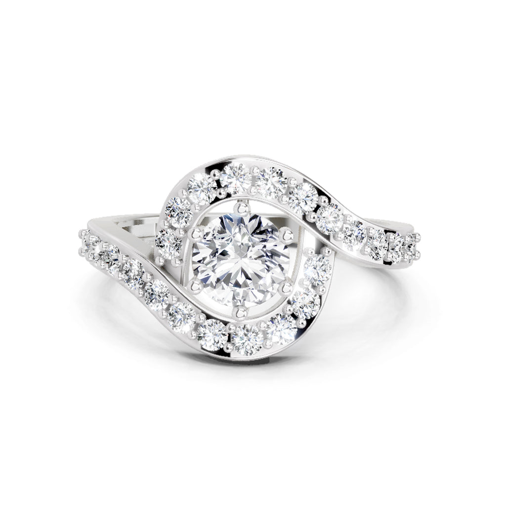 1.29 Ct Round Halo Ring | 14K White Gold