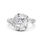 1.29 Ct Round Halo Ring | 14K White Gold