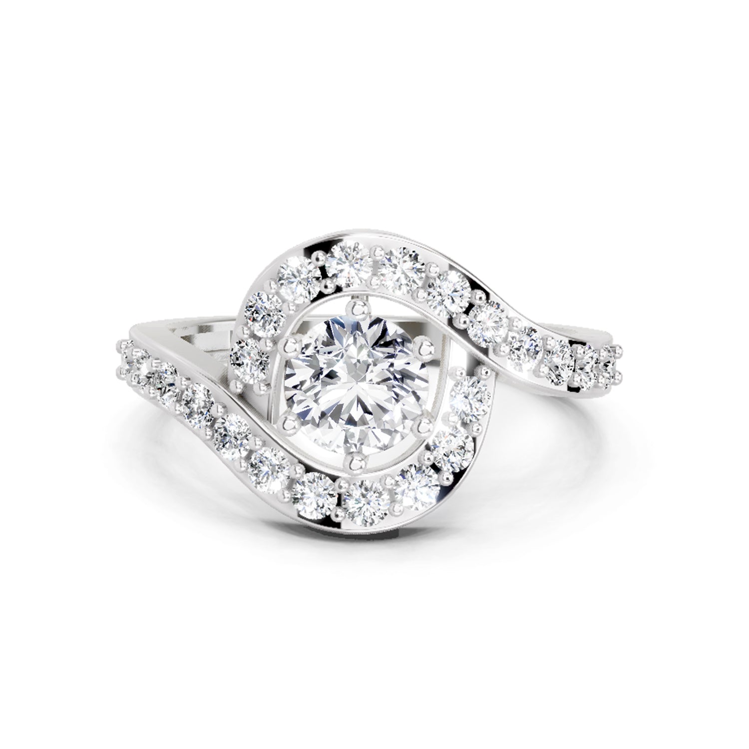 1.29 Ct Round Halo Ring | 14K White Gold
