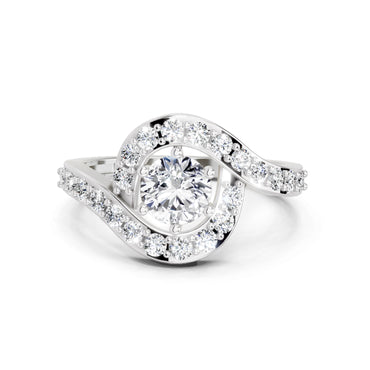 1.29 Ct Round Halo Ring | 14K White Gold