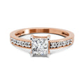 0.94 Ct Princess Solitaire Ring | 14K Rose Gold
