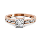 0.94 Ct Princess Solitaire Ring | 14K Rose Gold