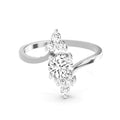 0.71 Round Shape Diamond Swirl Ring | 14K White Gold