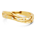 0.07 Carat  | 925 Sterling Silver Gold Plated Twisted Band Ring