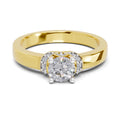 0.55 Carat Round Shape Diamond | 925 Sterling Silver Gold Plated Solitaire Ring