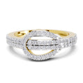 0.5 Carat Round Shape Diamond | 925 Sterling Silver Gold Plated Eterna Loop Ring