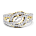 0.6 Carat Round Shape Diamond | 925 Sterling Silver Gold Plated Infinity Halo Ring