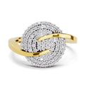 0.52 Carat Round Shape Diamond | 925 Sterling Silver Gold Plated Cluster Ring