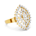 1.09 Carat | 925 Sterling Silver Gold Plated Marquise Cluster Ring