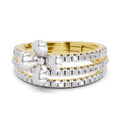 0.63 Carat Round Shape Diamond | 925 Sterling Silver Gold Plated Floral Ring