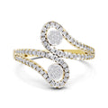 0.48 Carat Round Shape Diamond | 925 Sterling Silver Gold Plated Twilight Duo Ring