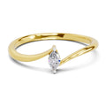 0.08 Carat  | 925 Sterling Silver Gold Plated Solitaire Ring