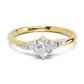 0.36 Carat  | 925 Sterling Silver Gold Plated Engagement Ring