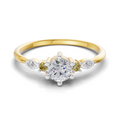 0.33 Carat  | 925 Sterling Silver Gold Plated Engagement Ring