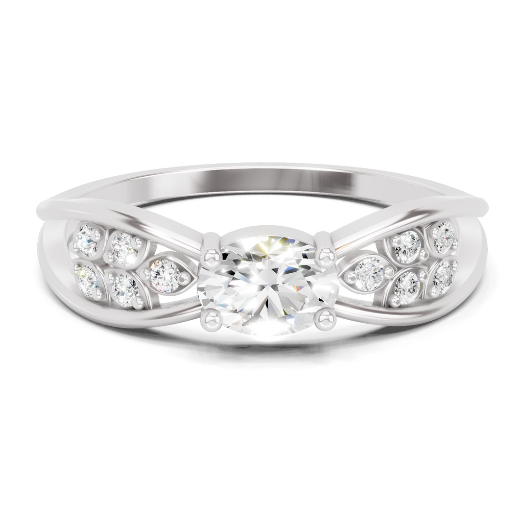 0.45 Carat Solitaire Lab Grown Diamond Ring In 14K Gold