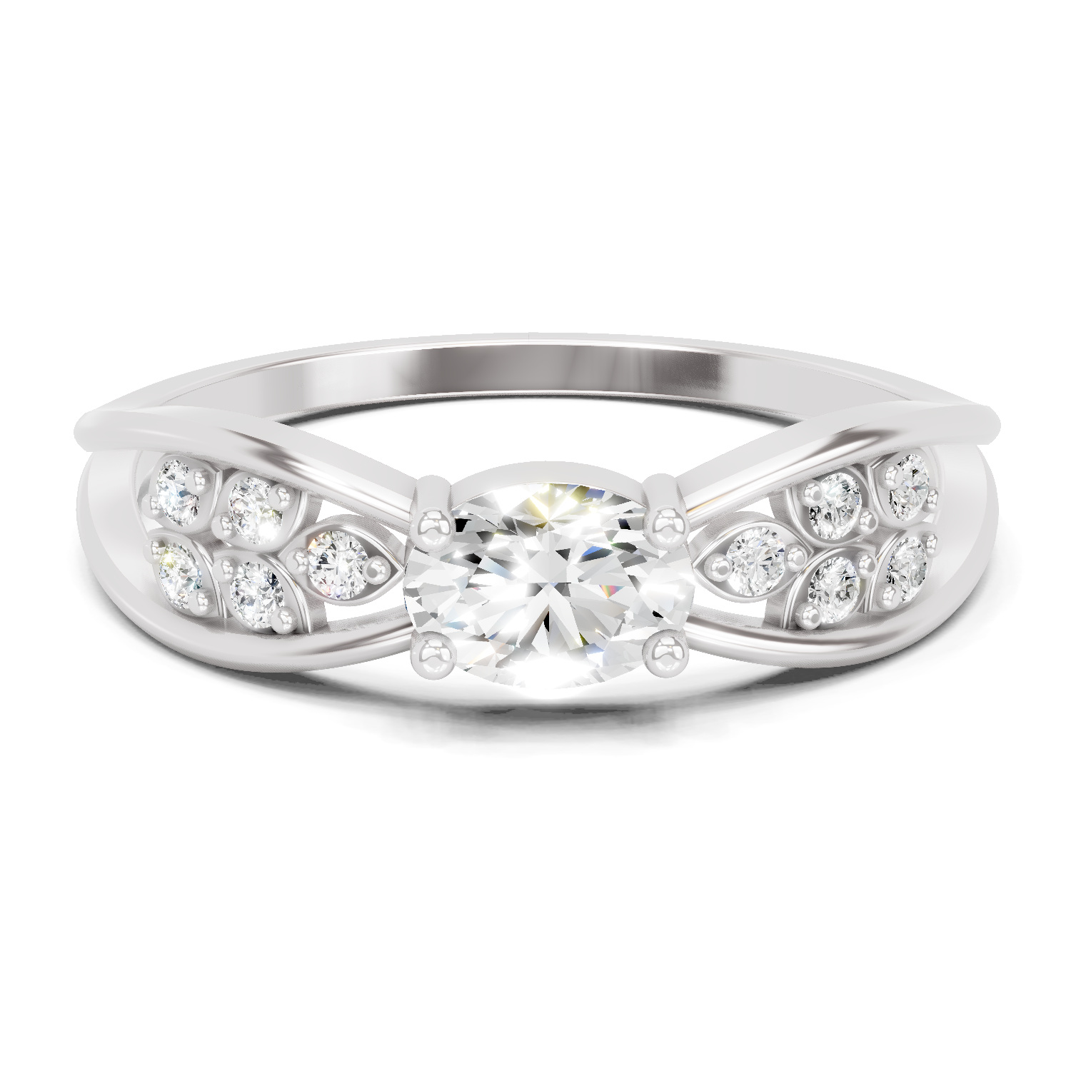 0.45 Carat Solitaire Lab Grown Diamond Ring In 14K Gold