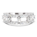 0.46 Carat Round Shape Diamond Bridge Ring | 14K White Gold