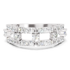 0.46 Carat Round Shape Diamond Bridge Ring | 14K White Gold