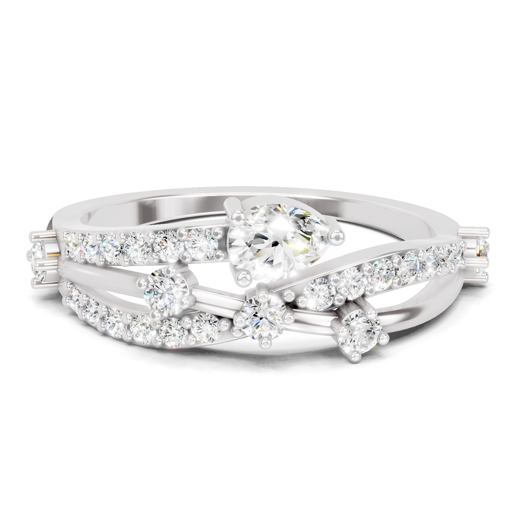 0.59 Carat Solitaire Lab Grown Diamond Ring In 14K Gold