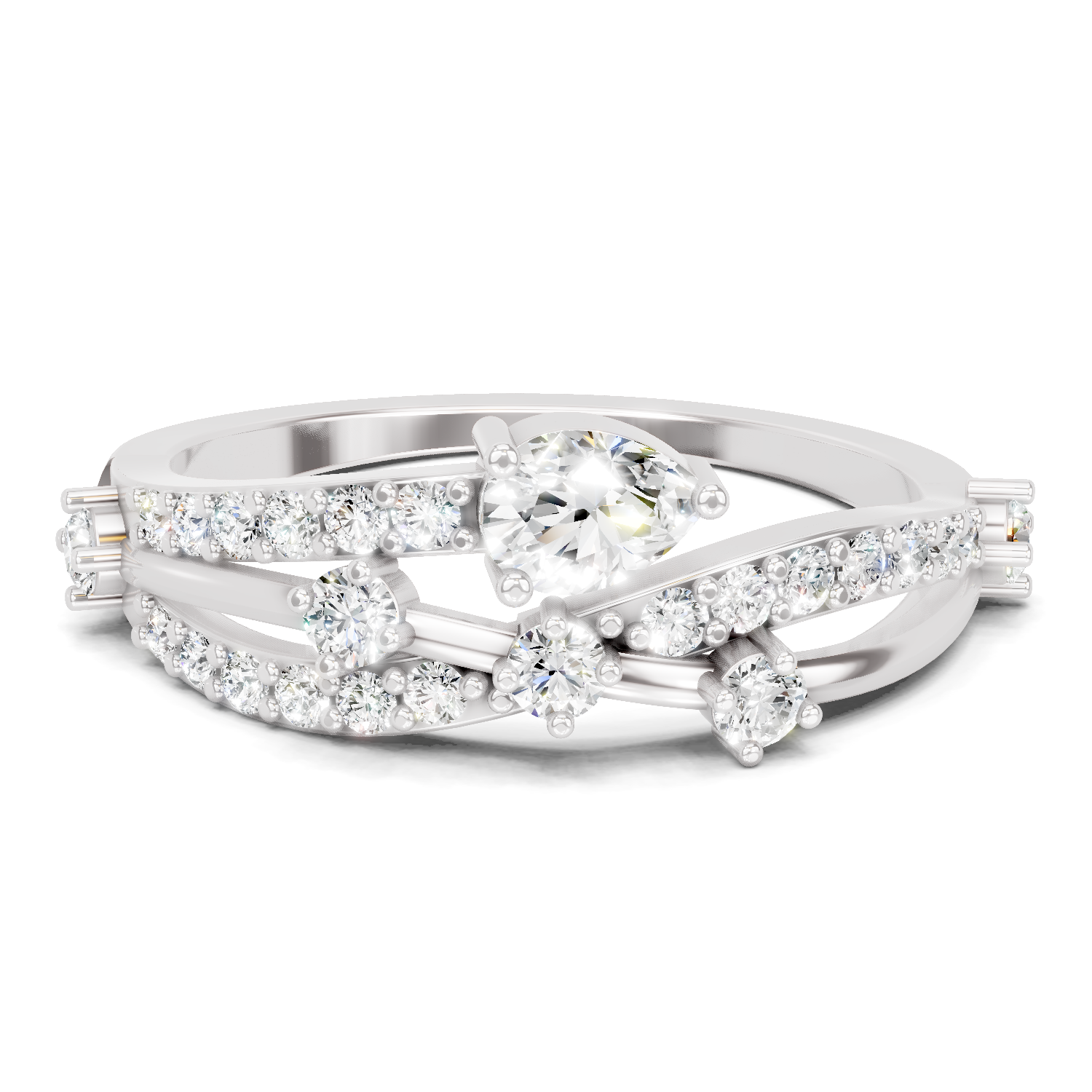 0.59 Carat Solitaire Lab Grown Diamond Ring In 14K Gold