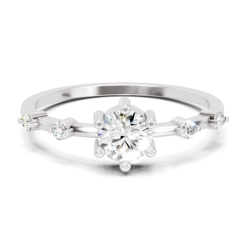 0.45 Carat Solitaire Lab Grown Diamond Ring In 14K Gold