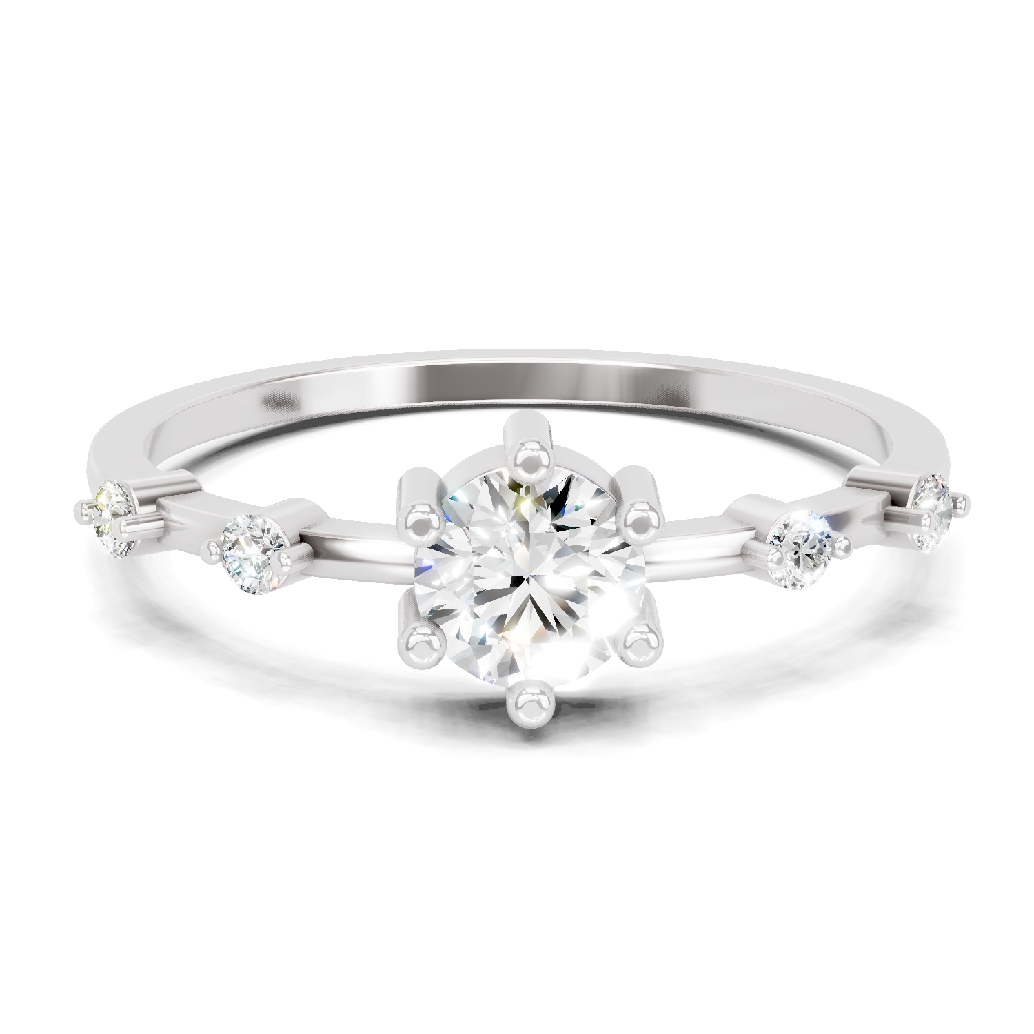 0.45 Carat Solitaire Lab Grown Diamond Ring In 14K Gold