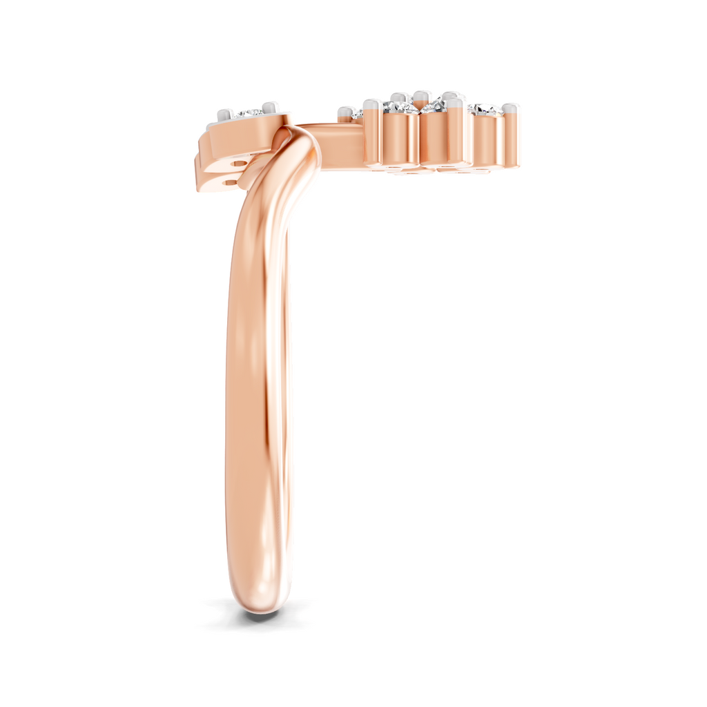 Sparkles Lab Grown Diamond 0.18 Floral Cluster Head Ring| 14K Rose Gold