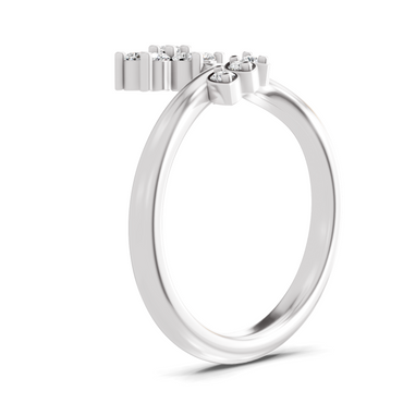 Sparkles Lab Grown Diamond 0.18 Floral Cluster Head Ring| 14K White Gold