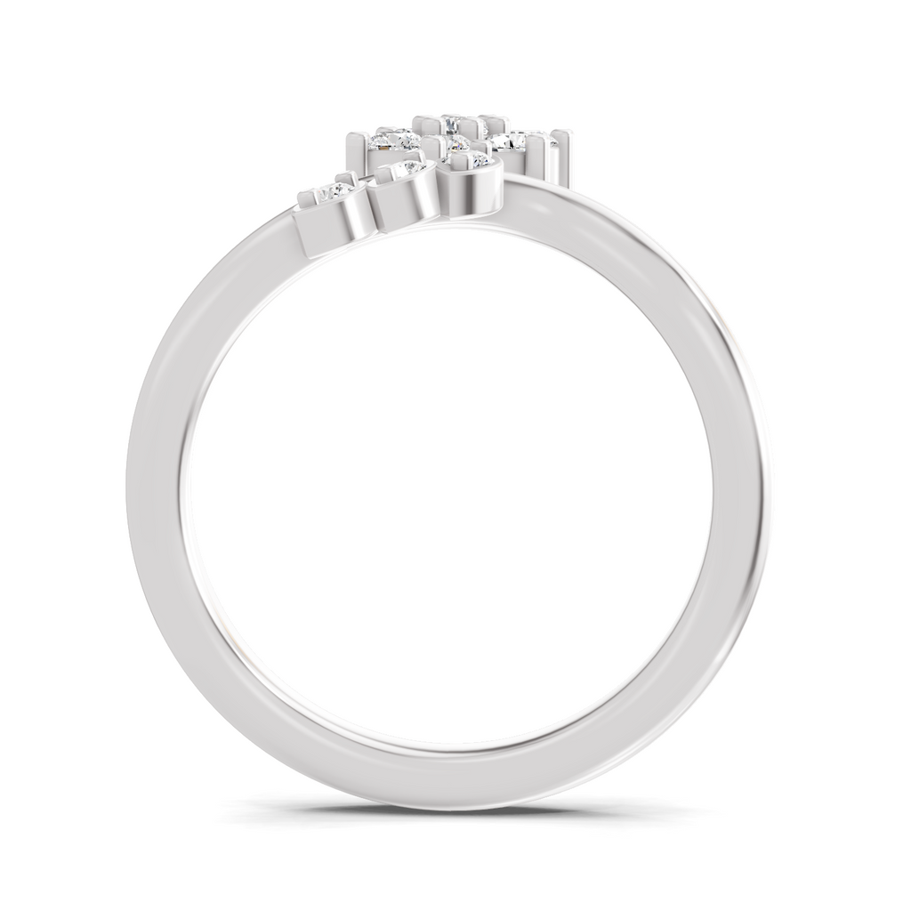 Sparkles Lab Grown Diamond 0.18 Floral Cluster Head Ring| 14K White Gold